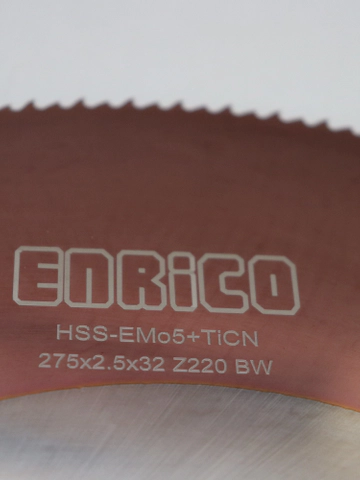 تیغ اره دیسکی آبصابونی استیل بر انریکو ENRICO 275*2.5*32 Z200 TICN BW